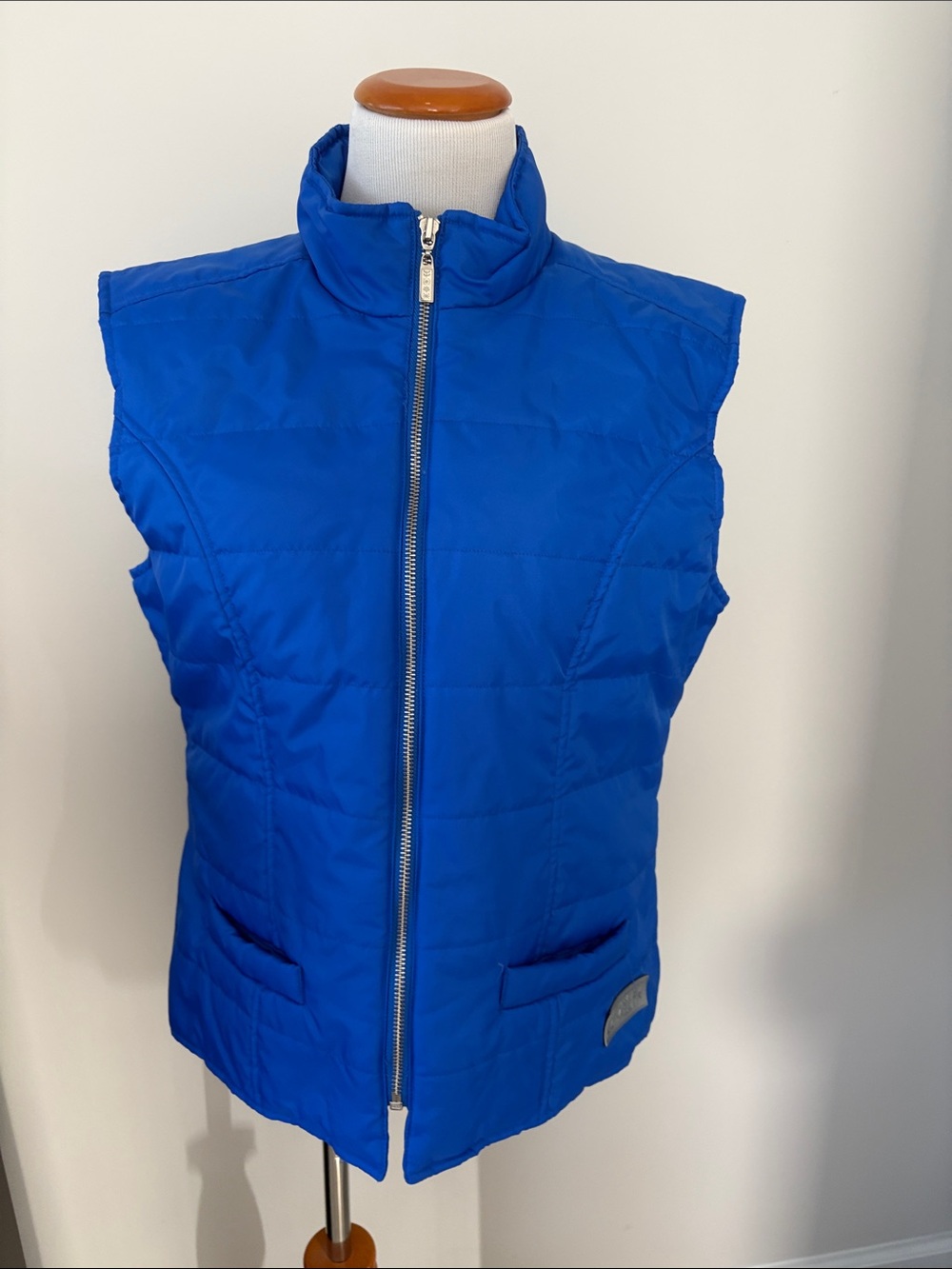 Talbots Bright Blue Quilted Sleeveless Vest